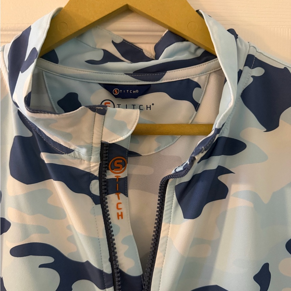 Blue and White Camouflage Vest STITCH golf - Picture 3 of 5